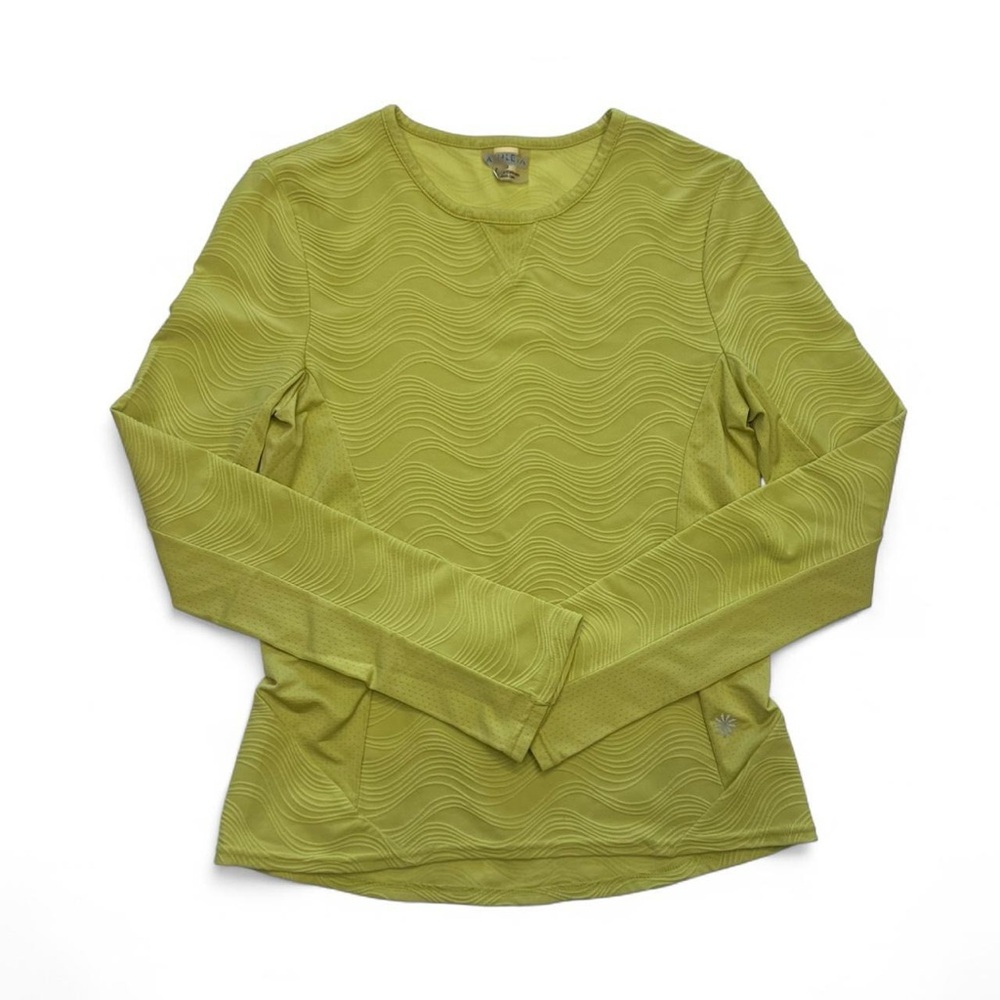 Athleta XS Textured Lime Green Long Sleeve Top